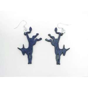  Evening Blue Democratic Donkey Wooden Earrings GTJ 