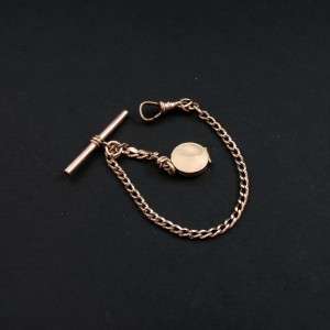 Victorian Goldtone Gilt Pocket Watch Chain With Locket Fob  