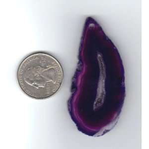  Top Drilled Purple Brazilian Agate Slice Pendant 
