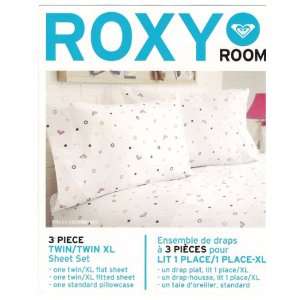  Roxy Twin Or Twin XL Sheet Set 3pc Kelly Colorblock Pink 