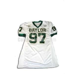White No. 97 Game Used Baylor Reebok Football Jersey (SIZE L)  