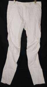 ANN DEMEULEMEESTER OFF WHITE COTTON PANT W/ARTICULATED KNEE SZ 40 US 
