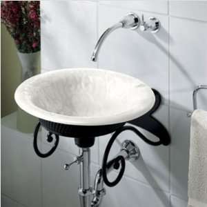  Iron Etchings Design on Iron Bell Vessels Bathroom Sink 