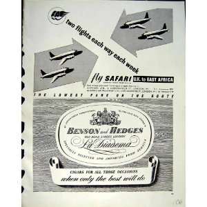  1953 ADVERTISEMENT BENSON HEDGES CIGARS FLY SAFARI AIR 