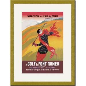   Gold Framed/Matted Print 17x23, Le Golf de Fon Romeu: Home & Kitchen