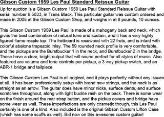   Les Paul Standard Reissue Guitar Trans Black 2005 Custom Shop  