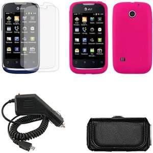iFase Brand Huawei Fusion U8652 Combo Solid Hot Pink Silicon Skin Case 