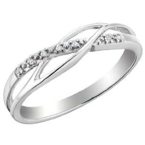  Diamond Promise Ring in Sterling Silver, Size 5 Jewelry