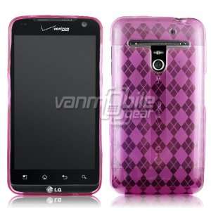  LG Revolution   Pink Argyle Design 1 Pc TPU Rubber Skin 