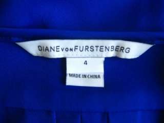 NEW Diane von Furstenberg Francesca pintuck Silk Blue Spring Shirt 