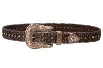   On Western Cowgirl Alligator Rhinestone Studded Leather Belt  