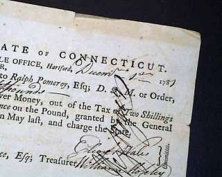   Connecticut REVOLUTIONARY WAR Military Soldier PAY DOCUMENT *  