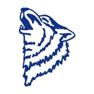    Wolf Howling BLUE vinyl window decal sticker: Office Products