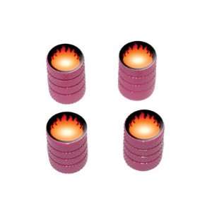  Fire Fireball   Tire Rim Valve Stem Caps   Pink 