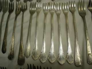   of Antique Silver Plate 3 tine Pickle Forks Serving Forks 119 Pieces