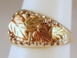 Vintage Black Hills Gold + Sterling Band Ring 2.5G Size 6  