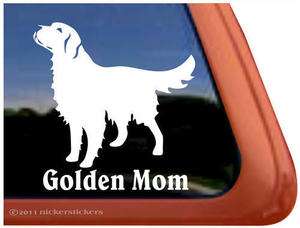 GOLDEN MOM ~ High Quality Vinyl Golden Retriever Dog Window Decal 