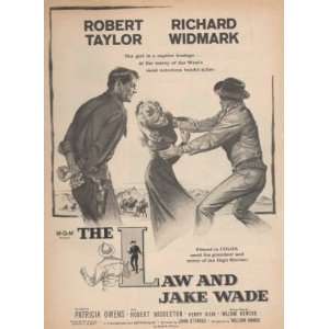  The LAW and JAKE WADE 1958 western movie ad with Robert 