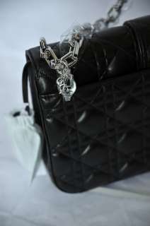   DIOR Black SM *MISS DIOR* Quilted Long Chain Flap Bag Handbag NEW+TAGS
