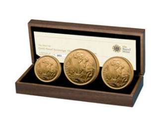 2012 NEW ROYAL MINT UK GOLD PROOF SOVEREIGN 3 COIN COLLECTION LIMITED 