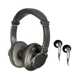  Earhugger Hi Fi Stereo Headphones and Stereo Earbuds Combo 