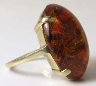 Victorian 14K Gold 7.00ctw Cabochon Baltic Amber Ring 4.5g Retail~$ 
