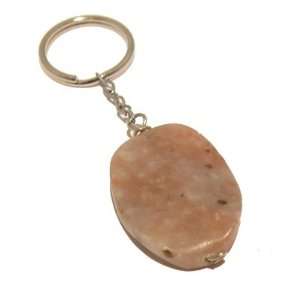 Lepidolite Keychain 02 Pink Wavy Oval Key Ring Crystal 