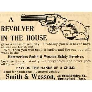  1895 Ad Hammerless Smith & Wesson Safety Revolver Guns 