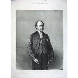 1883 General Sir Knollys Gentleman Usher Black Rod Art  