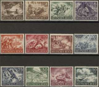 Stamp Germany Mi 831 42 Sc B218 29 WWII 3rd Reich 3rd Reich Nazi 