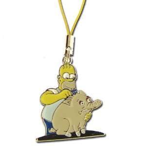  Licensed Simpsons Cellphone Charm of Homer Combing his Pig 