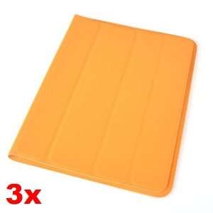 3x Orange Faux Leather Stand Case Cover for Apple iPad 2 