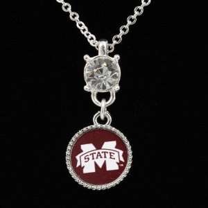  Mississippi State Bulldogs Ladies Crystal Stud Necklace 