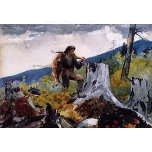   Painting: Guide Carrying a Deer: Winslow Homer Hand Painted Art: Home