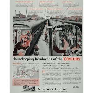  1944 Ad New York Central Housekeeping Service Crew WW2 