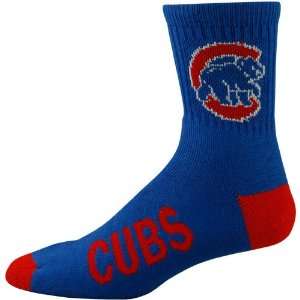  MLB Chicago Cubs Royal Blue Team Color Block Socks: Sports 