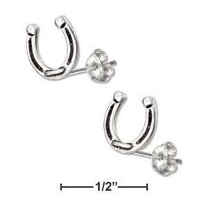  Sterling Silver Mini Horseshoe Earrings on Posts 