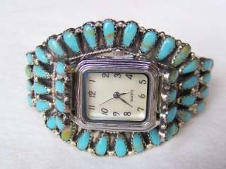 GORGEOUS~NAVAJO~LARRY MOSES BEGAY~STERLING~TURQUOISE~WATCH~CUFF 
