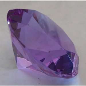  Dark Purple Crystal Glass Diamond Shaped Paperweight 2.25 