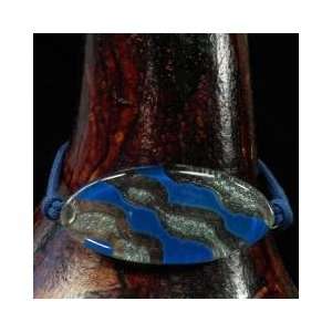   Chilean Handcrafted Oval Glass Bracelet   Blue Waters: Everything Else