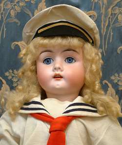 32 Very Large MAX HANDWERCK ANTIQUE DOLL c1900 in SAILOR dress SO 