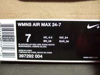 Nike Air Max 24 7 Black White Solar Red Womens Sz 7  