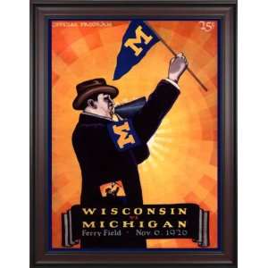 : 1926 Michigan vs. Wisconsin 36 x 48 Framed Canvas Historic Football 
