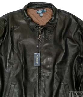 NWT $645 Polo Ralph Lauren Black Leather Jacket 5XLT 5X  