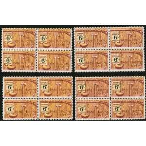   #1357 LOT OF 4 BLOCKS of 4 x 6¢ US Postage Stamps 