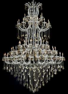 96 Foyer Chandelier Maria Theresa Golden Teak Crystal  