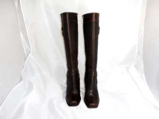 New Authentic Display Guess Boots By Marciano Wavy Dark Brown Leather 