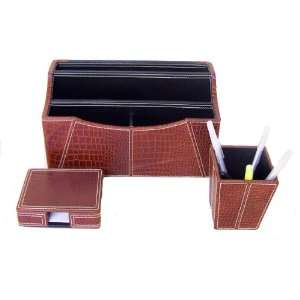    Handcrafted 3 piece Desk Organizer From India