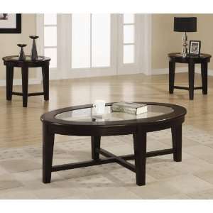   Table Sets 3 Piece Occasional Table Set with Tempered Glass Insert
