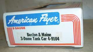 AMERICAN FLYER S 9104 BOSTON & MAINE THREE DOME TANK CAR  